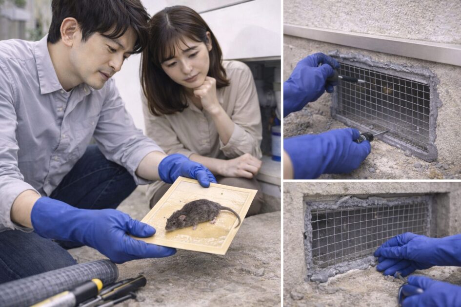 ネズミ駆除の粘着シートは「捕獲補助」最後は封鎖