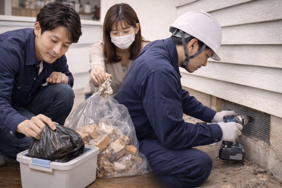 新座市の考え方に沿う「防除の基本」｜餌・巣材・侵入口を断つ