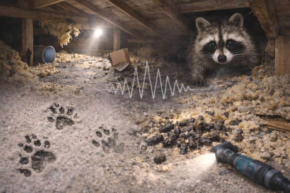 アライグマがいるサインと被害｜足跡・フン・音・屋根裏荒らし