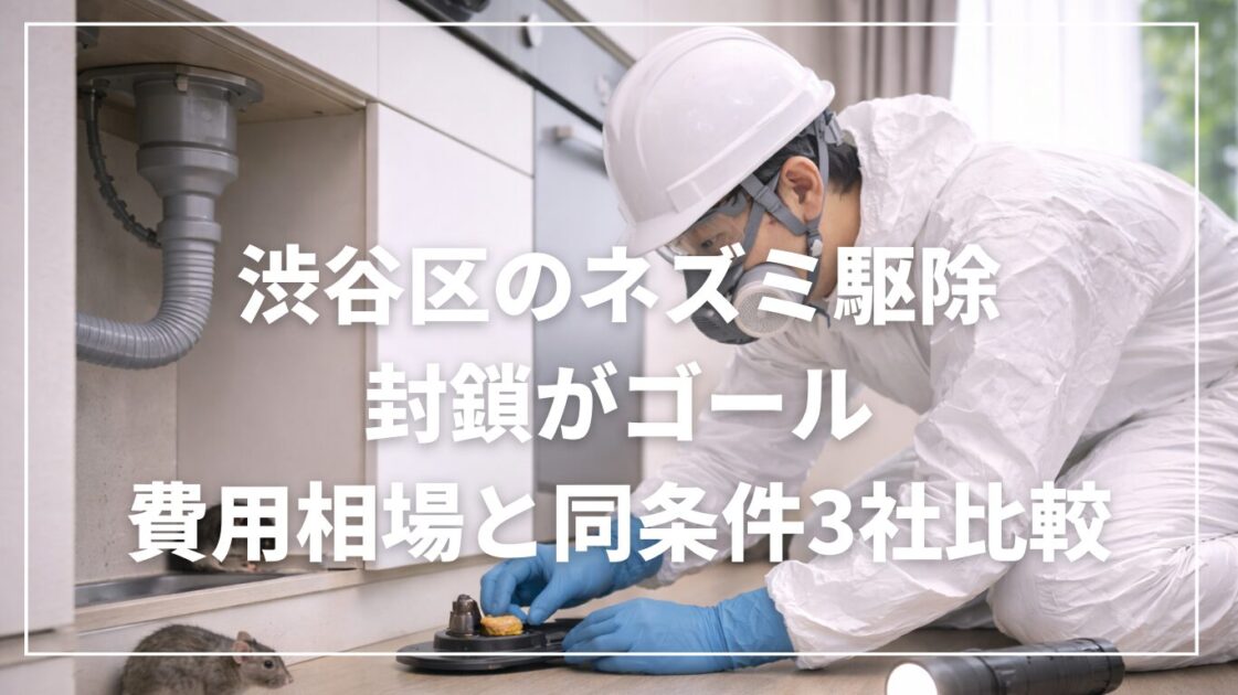 渋谷区のネズミ駆除は封鎖がゴール|費用相場と同条件3社比較