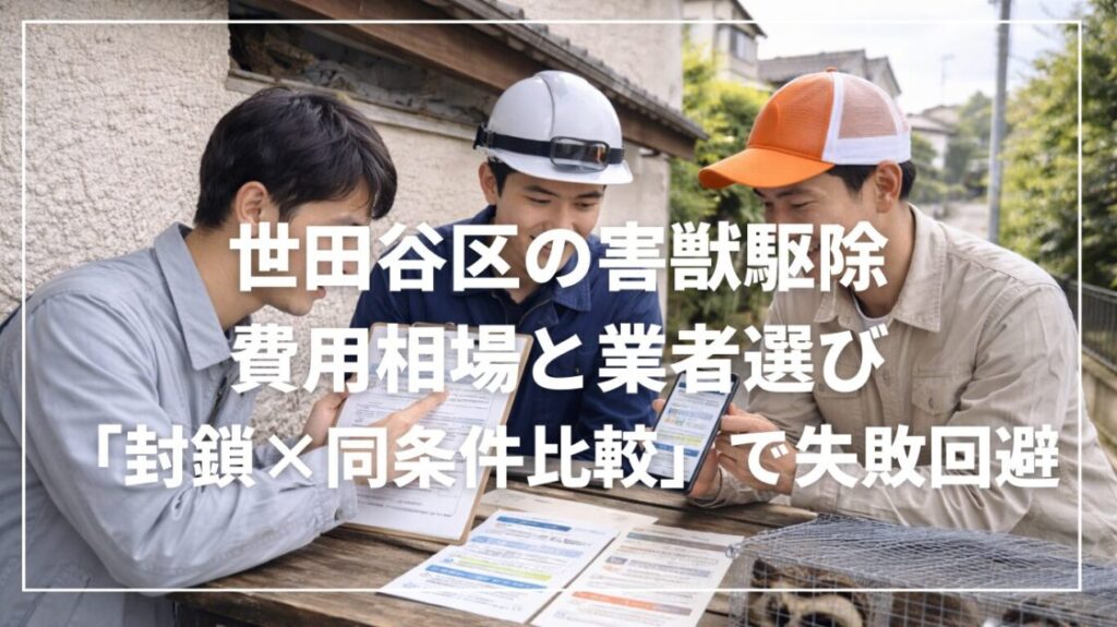 世田谷区の害獣駆除｜費用相場と業者選びを「封鎖×同条件比較」で失敗回避