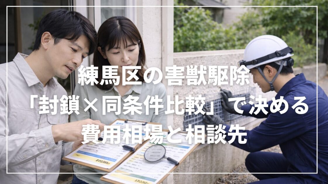 練馬区の害獣駆除は「封鎖×同条件比較」で決める｜費用相場と相談先