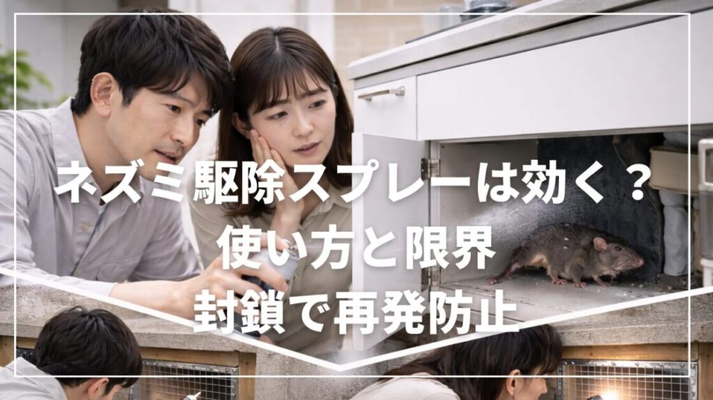 ネズミ駆除スプレーは効く?使い方と限界、封鎖で再発防止