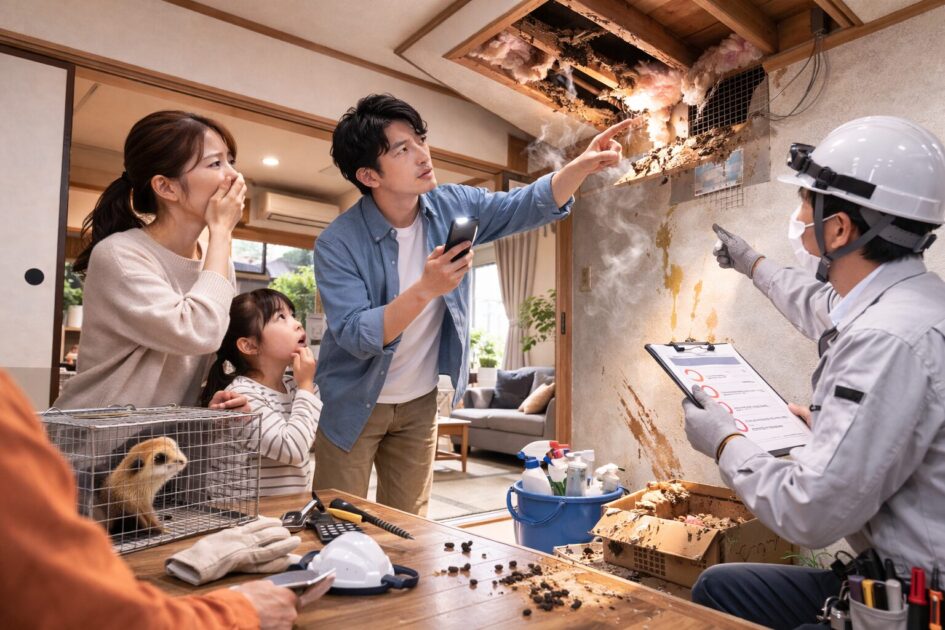 京都市でイタチ駆除を急ぐべきサイン