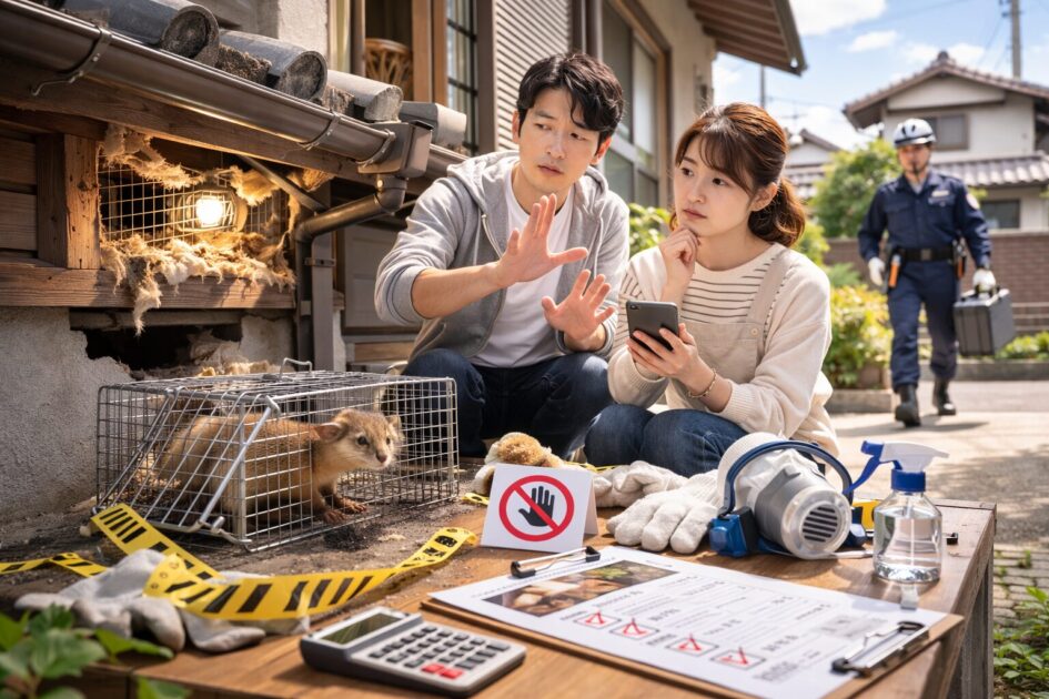 イタチを自分で捕獲・追い出しする前に｜法律と安全の注意点