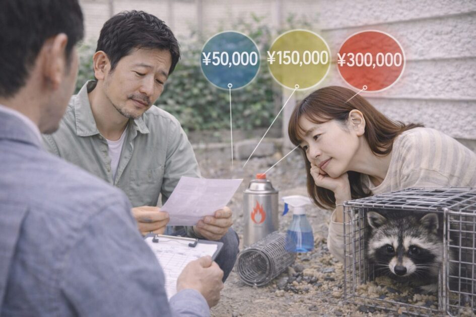 アライグマ駆除の費用相場｜5万〜30万円で変動する理由