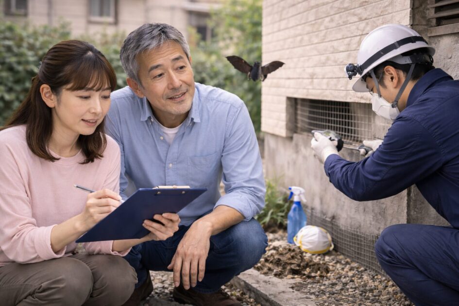 さいたま市のコウモリ駆除は「安全確保→記録→追い出し→封鎖→清掃」で決める
