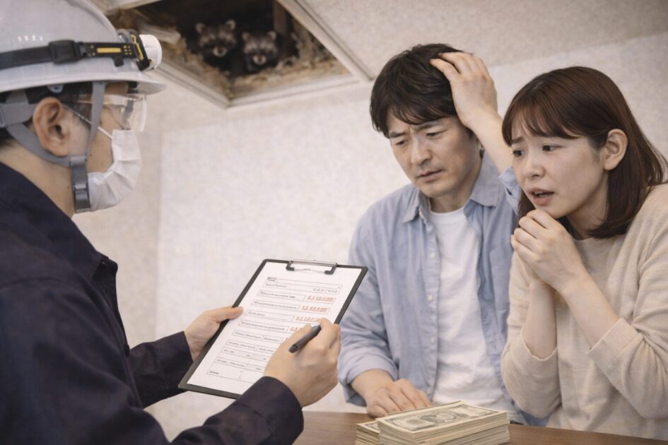 屋根裏のハクビシン駆除の費用相場｜料金が上がる条件と目安