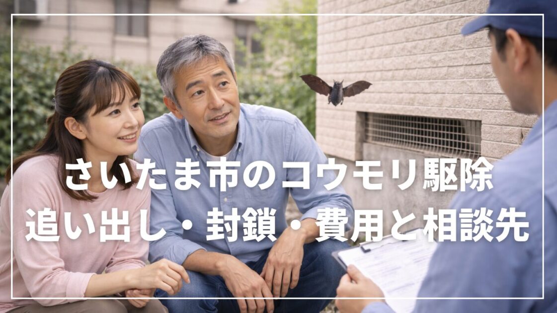 さいたま市のコウモリ駆除｜追い出し・封鎖・費用と相談先