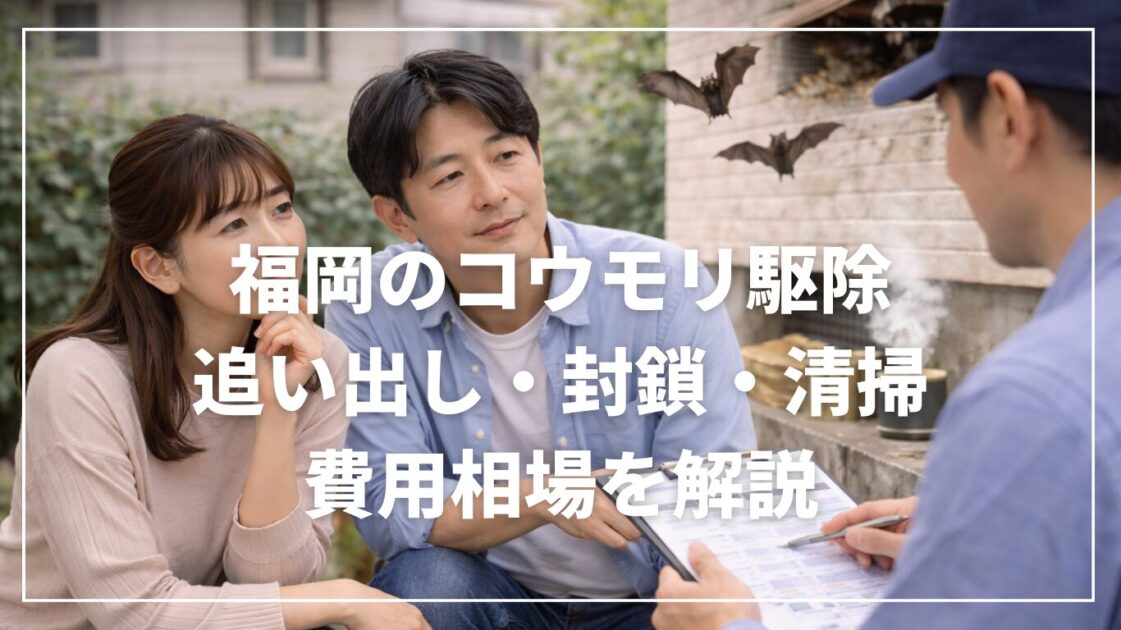 福岡のコウモリ駆除｜追い出し・封鎖・清掃と費用相場を解説