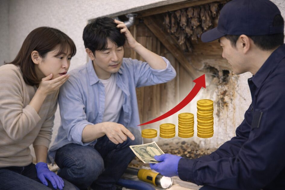 堺市のコウモリ駆除の費用相場｜料金が上がる条件と目安