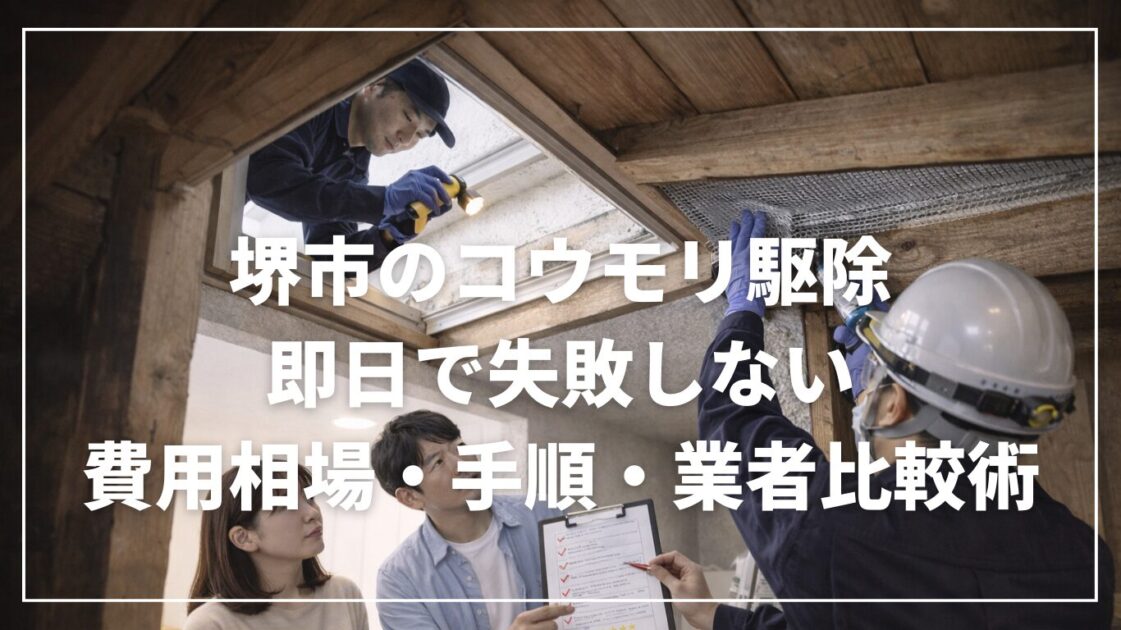 堺市のコウモリ駆除を即日で失敗しない｜費用相場・手順・業者比較術