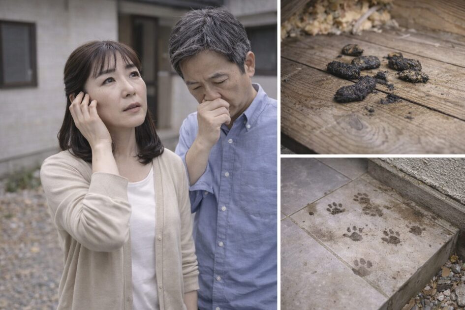 福岡のアライグマ駆除の前に確認｜被害を疑うサイン（音・フン・臭い・足跡）