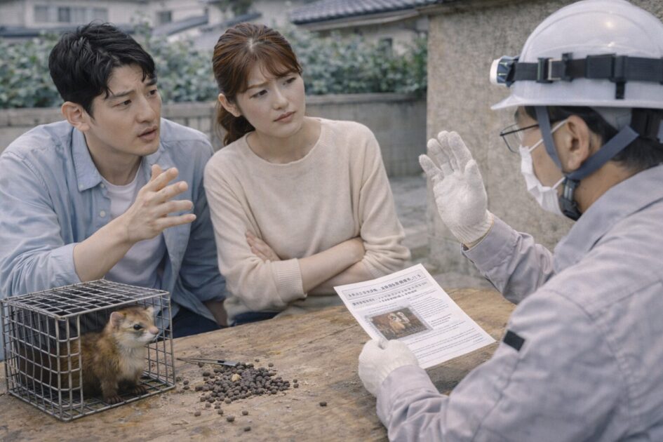 イタチを自分で捕獲・追い出しする前に｜法律と安全の注意点