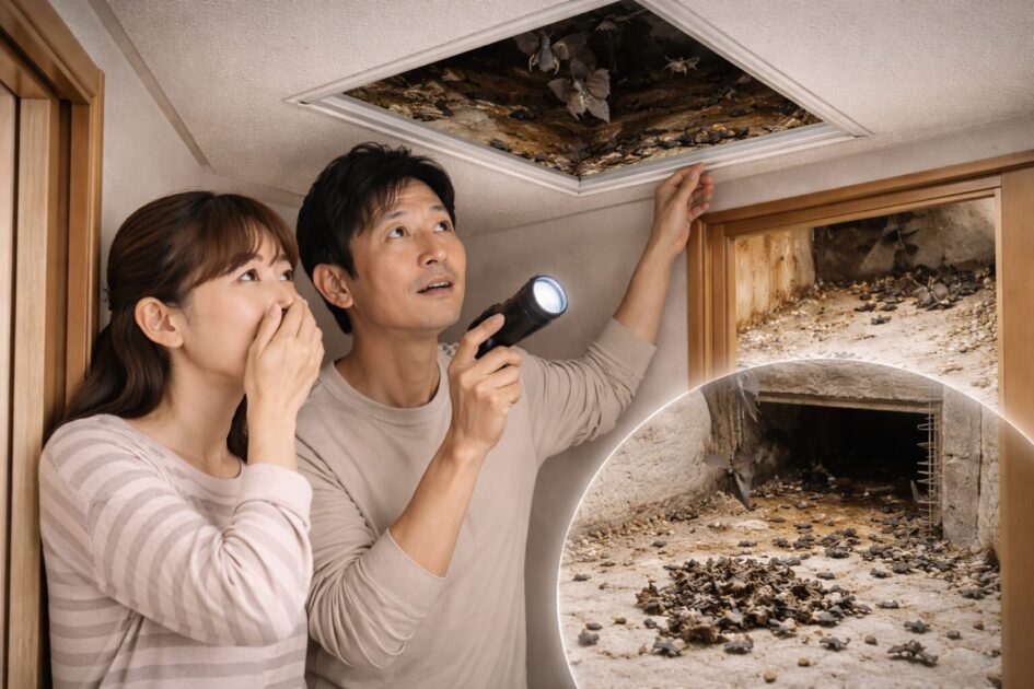 さいたま市でコウモリがいるサイン｜音・フン・臭い・侵入口