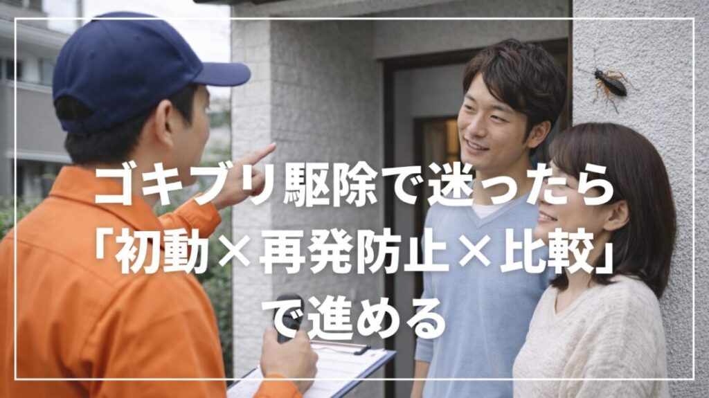 ゴキブリ駆除で迷ったら「初動×再発防止×比較」で進める