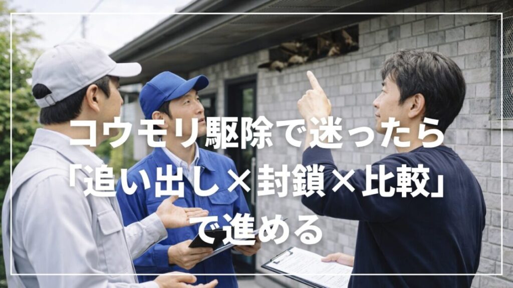 コウモリ駆除で迷ったら「追い出し×封鎖×比較」で進める