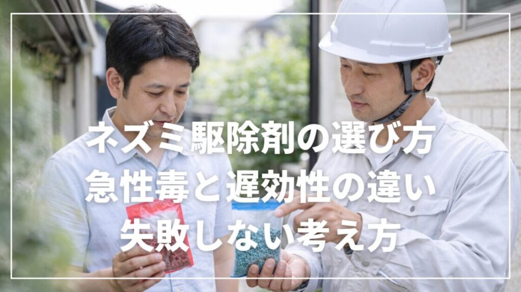 ネズミ駆除剤の選び方｜急性毒と遅効性の違い・失敗しない考え方