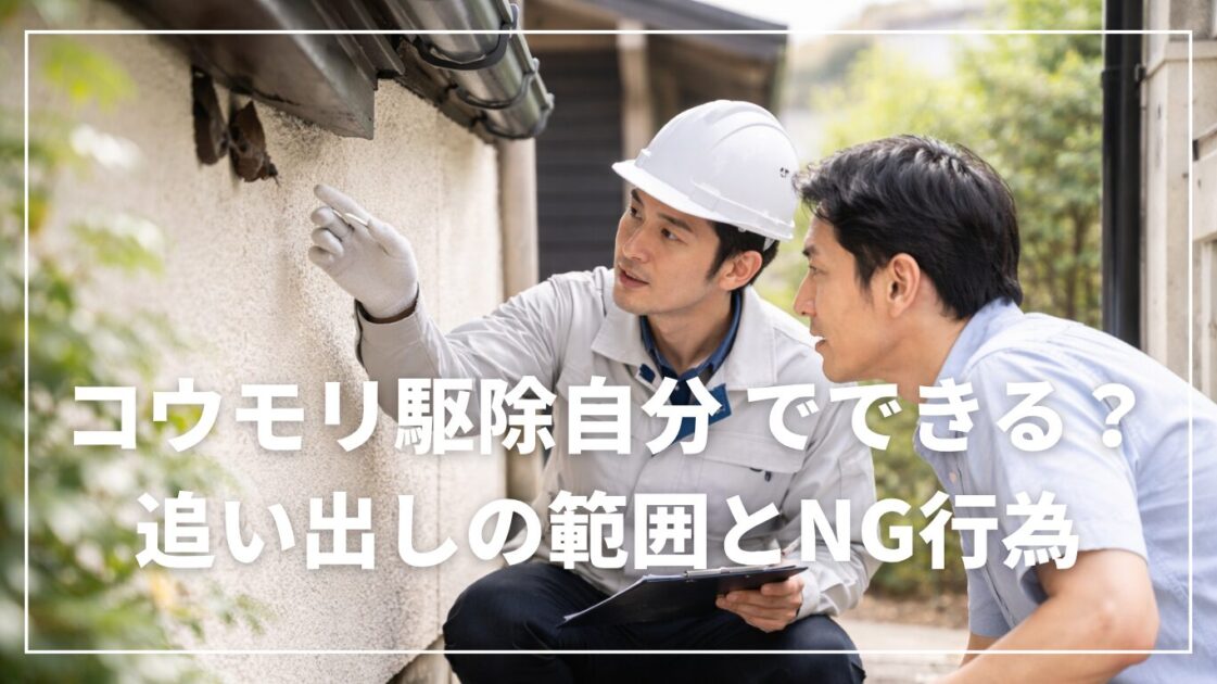 コウモリ駆除自分 でできる？追い出しの範囲とNG行為