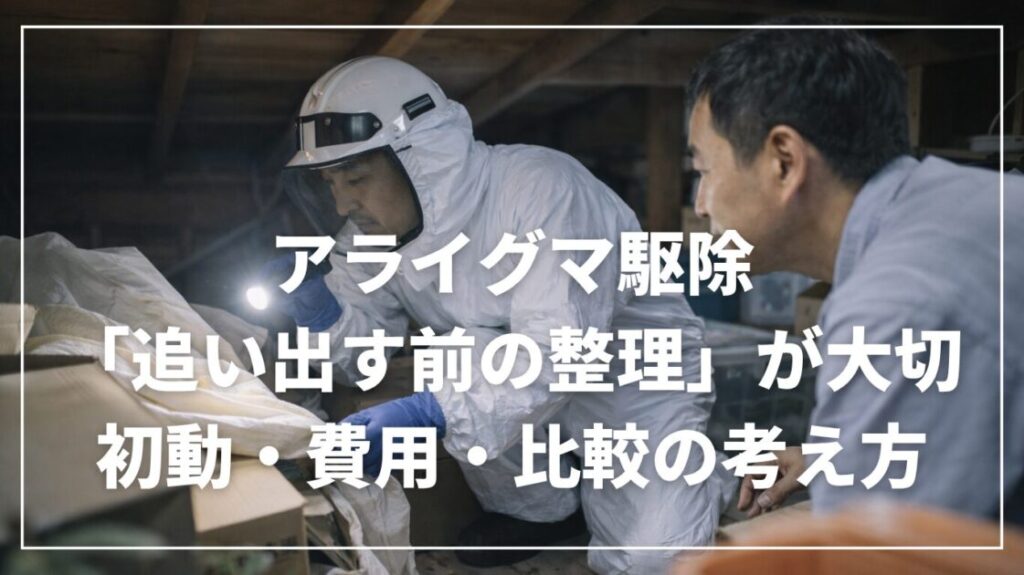 アライグマ駆除は「追い出す前の整理」が大切｜初動・費用・比較の考え方