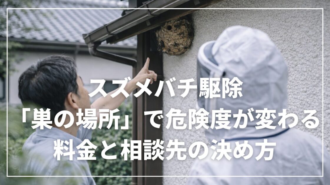 スズメバチ駆除は「巣の場所」で危険度が変わる|料金と相談先の決め方