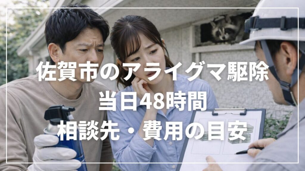 佐賀市のアライグマ駆除｜当日48時間と相談先・費用の目安
