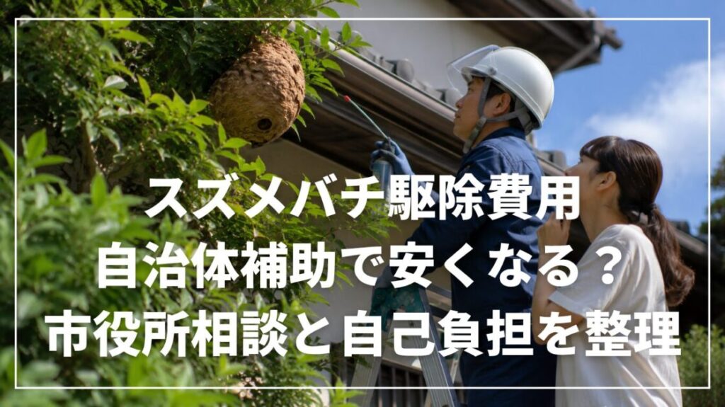 スズメバチ駆除費用は自治体補助で安くなる?市役所相談と自己負担を整理