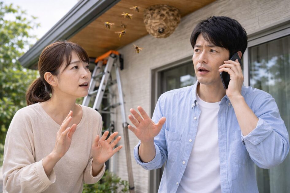 港区でまずやること｜スズメバチの巣を見つけた当日対応