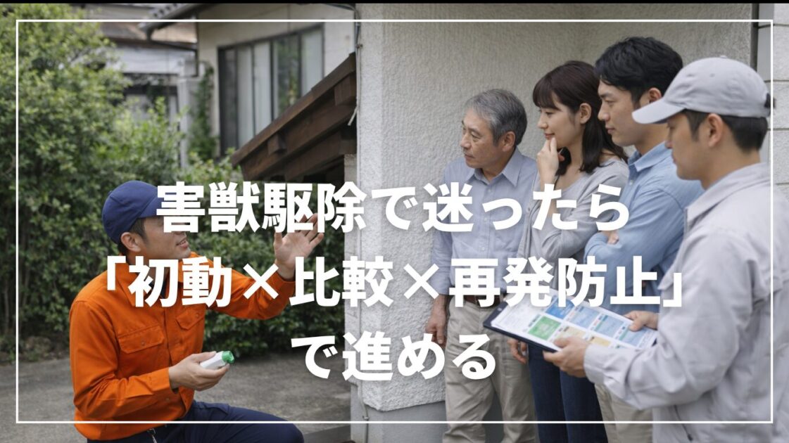 害獣駆除で迷ったら「初動×比較×再発防止」で進める