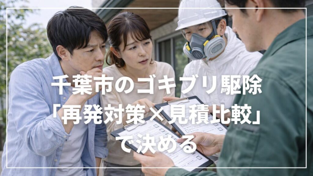 千葉市のゴキブリ駆除は「再発対策×見積比較」で決める