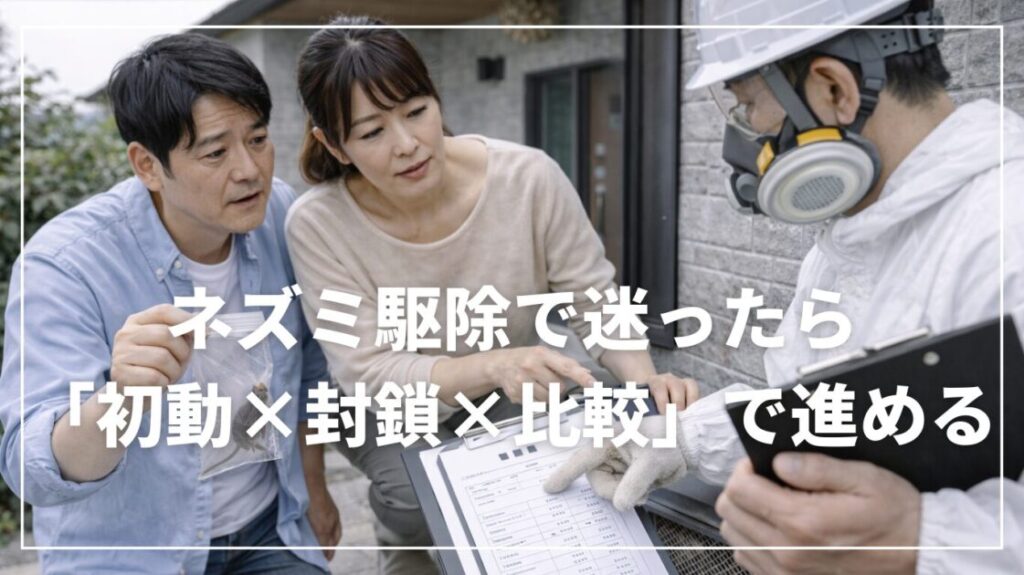 ネズミ駆除で迷ったら「初動×封鎖×比較」で進める