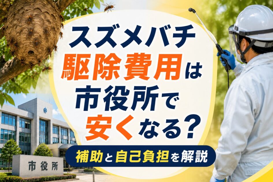 スズメバチ駆除費用は市役所で安くなる?補助と自己負担を解説
