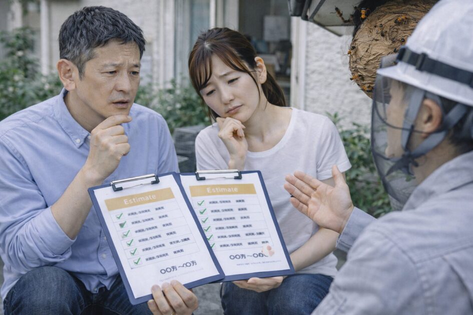 スズメバチ駆除の見積もりがブレる理由｜追加料金が出る条件を先に潰す