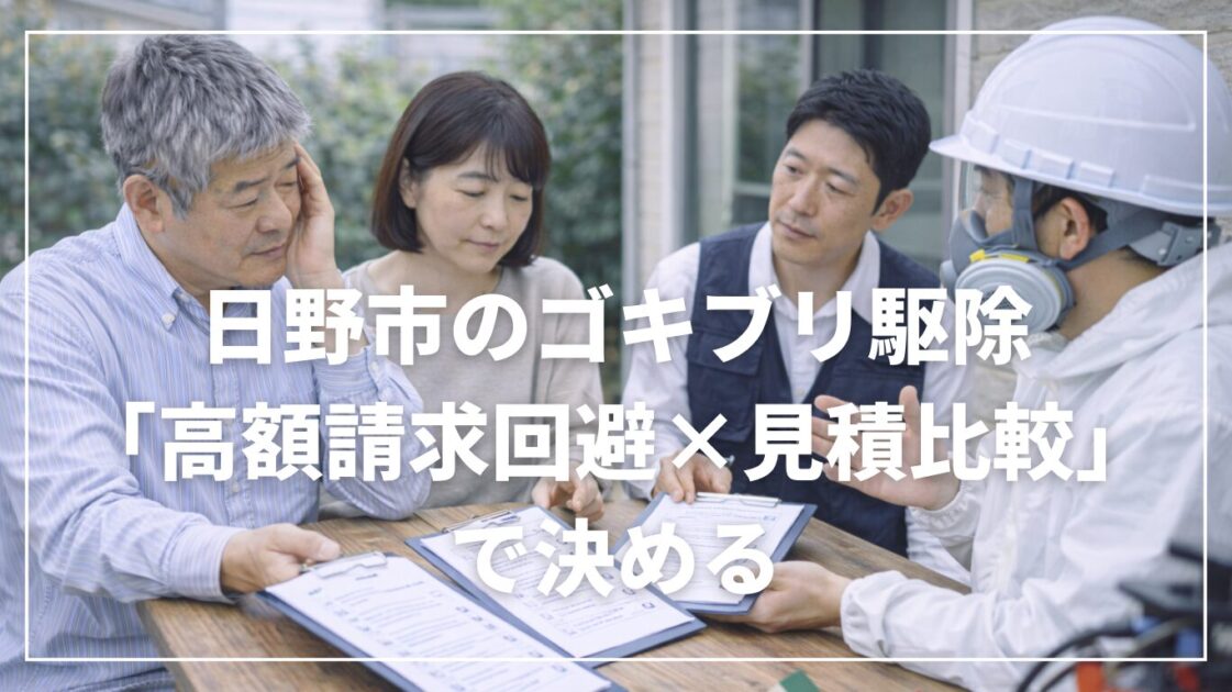 日野市のゴキブリ駆除は「高額請求回避×見積比較」で決める