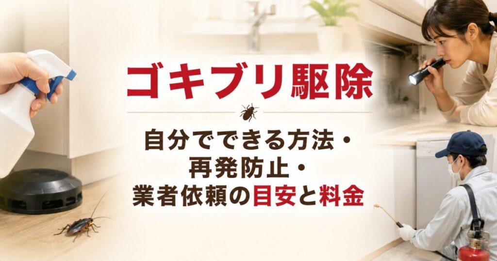 ゴキブリ駆除|自分でできる方法・再発防止・業者依頼の目安と料金
