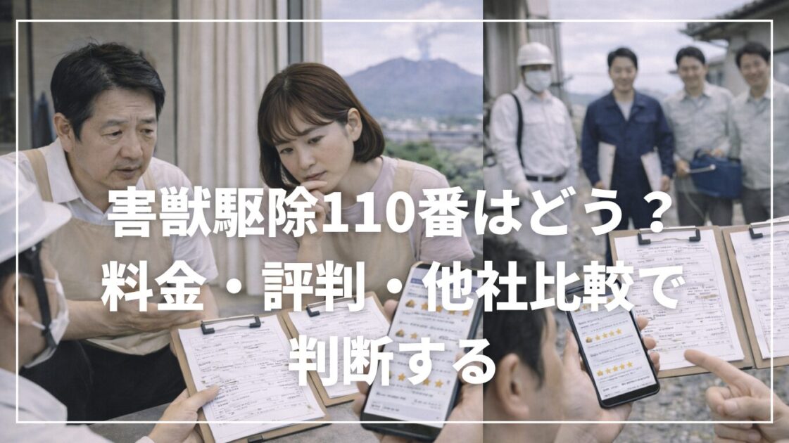 害獣駆除110番はどう?料金・評判・他社比較で判断する