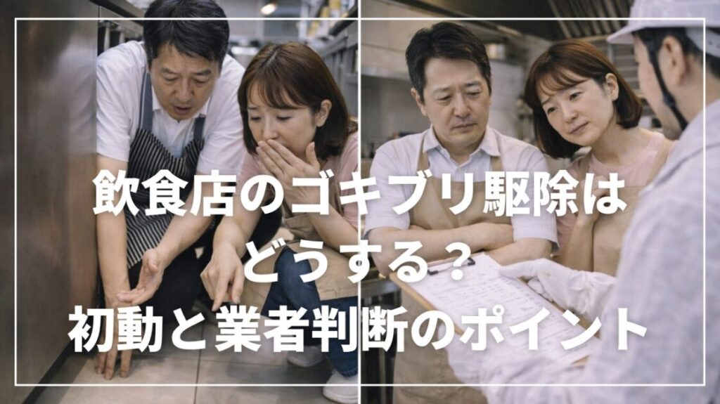 飲食店のゴキブリ駆除はどうする？初動と業者判断のポイント