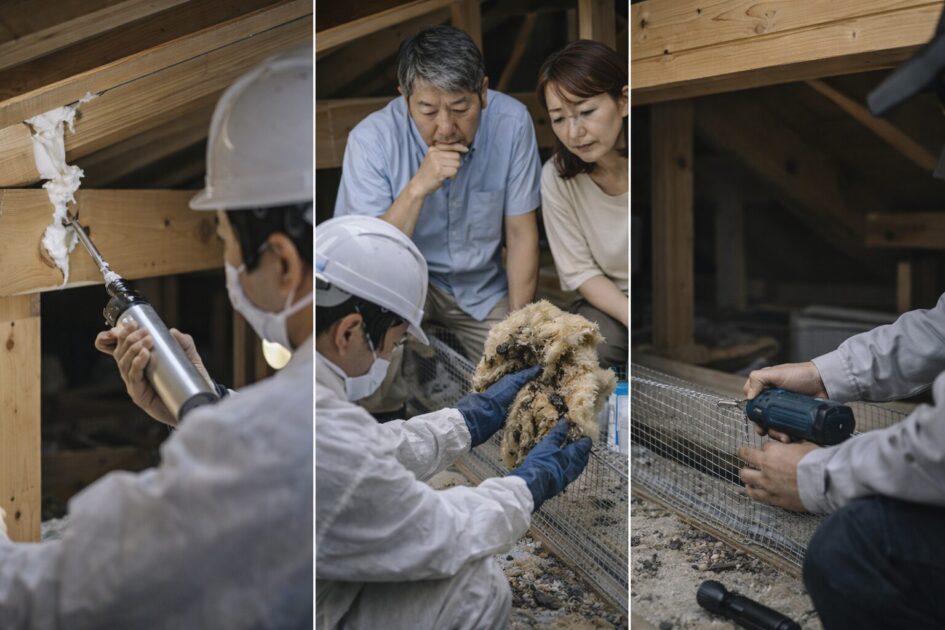 屋根裏動物の駆除料金で差が出やすい3項目
