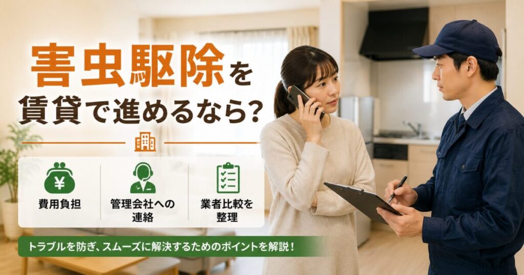 害虫駆除を賃貸で進めるなら？費用負担・管理会社への連絡・業者比較を整理