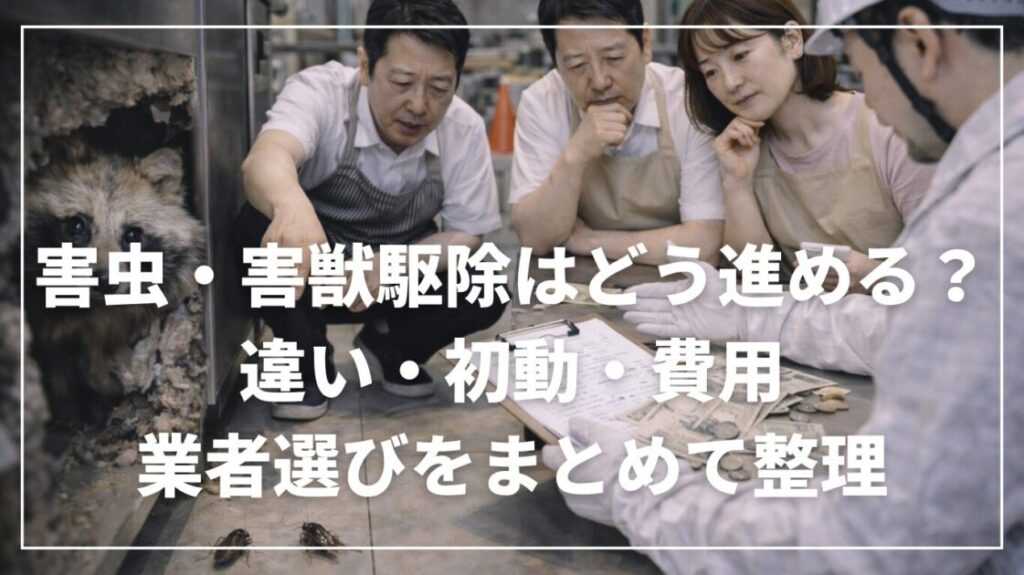 害虫・害獣駆除はどう進める？違い・初動・費用・業者選びをまとめて整理