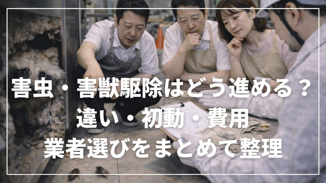 害虫・害獣駆除はどう進める？違い・初動・費用・業者選びをまとめて整理