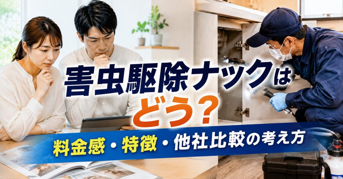 害虫駆除ナックはどう？料金感・特徴・他社比較の考え方