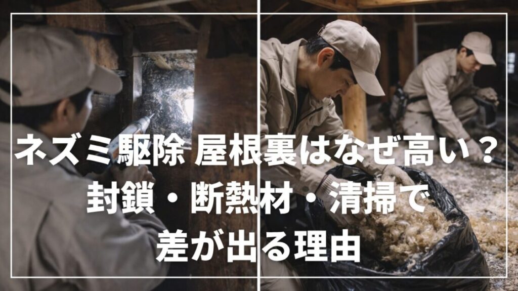 ネズミ駆除 屋根裏はなぜ高い？封鎖・断熱材・清掃で差が出る理由