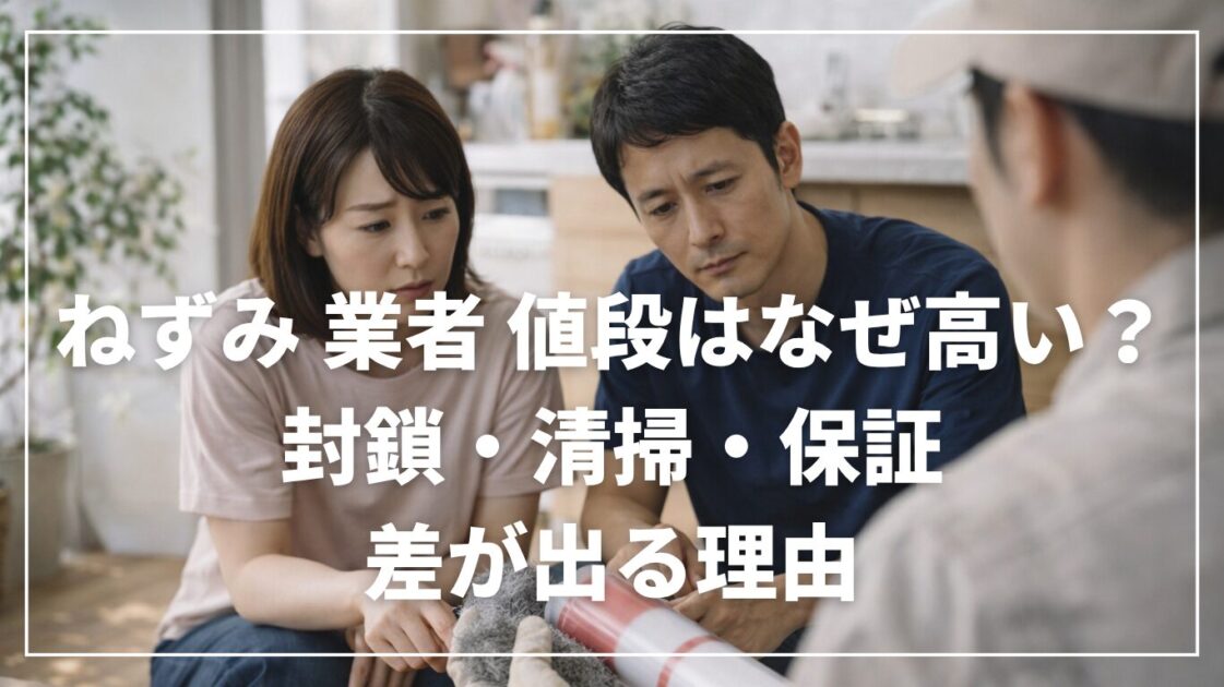 ねずみ 業者 値段はなぜ高い？封鎖・清掃・保証で差が出る理由