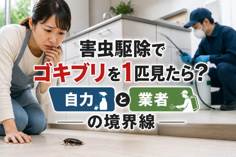 害虫駆除でゴキブリを1匹見たら?自力と業者の境界線