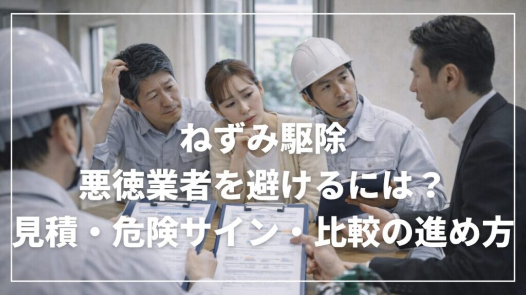 ねずみ駆除で悪徳業者を避けるには？見積・危険サイン・比較の進め方