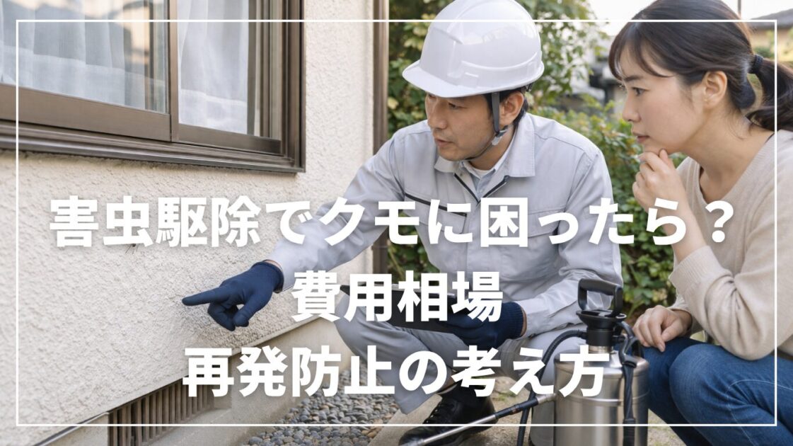 害虫駆除でクモに困ったら？費用相場と再発防止の考え方