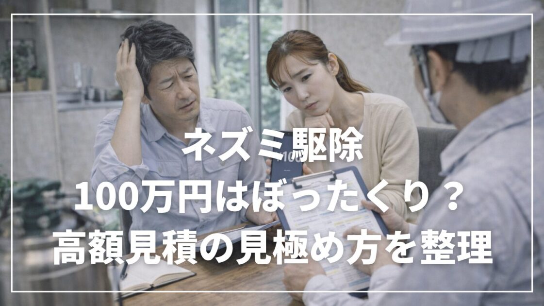 ネズミ駆除100万円はぼったくり？高額見積の見極め方を整理