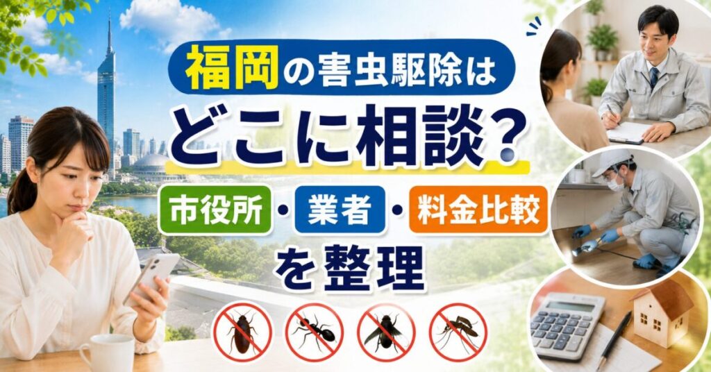福岡の害虫駆除はどこに相談？市役所・業者・料金比較を整理