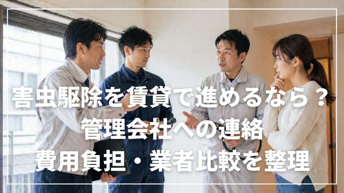 害虫駆除を賃貸で進めるなら？管理会社への連絡・費用負担・業者比較を整理